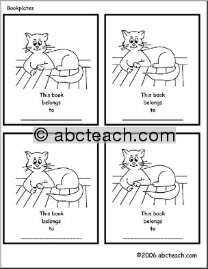 Bookplate: Cat (b/w)