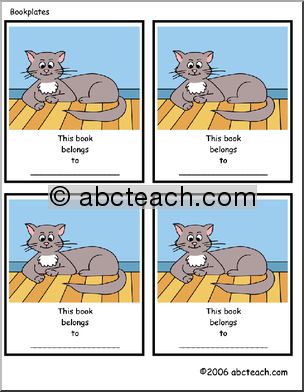 Bookplate: Cat (color)