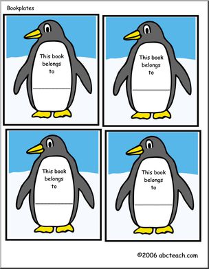 Bookplate: Penguin (color)
