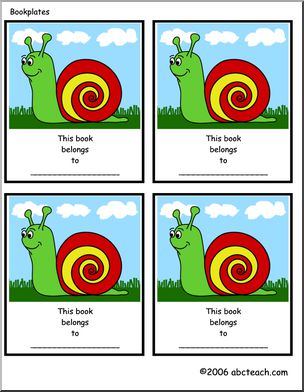 Bookplate: Snail (color)