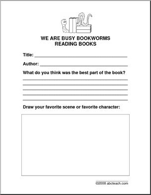 Book Report Form: Busy BookwormsTheme (primary/elem)