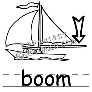 Clip Art: Basic Words: Boom B&W (poster)