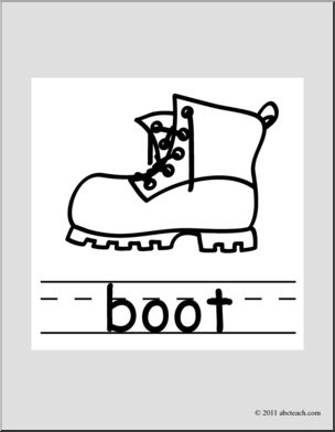 Clip Art: Basic Words: Boot B&W (poster)