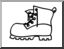 Clip Art: Basic Words: Boot (coloring page)