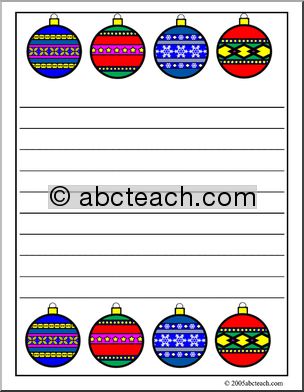 Writing Paper: Christmas – Ornaments (color)