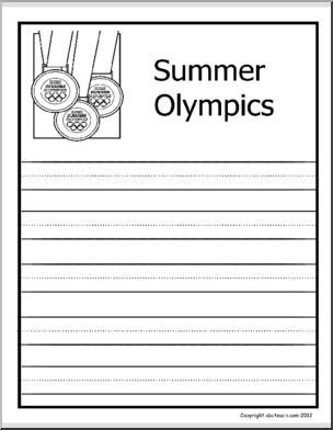 Summer Olympics (primary three-ruled lines) Writing Paper