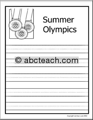 Summer Olympics (primary three-ruled lines) Writing Paper