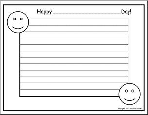 Border Paper: Happy____Day! (b&w  version 2)