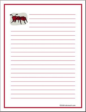 Writing Paper: Ants (primary/elem)