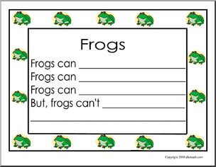 Frogs can… (primary) Writing Prompt