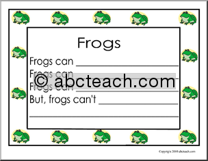Frogs can… (primary) Writing Prompt