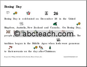 Picture Reading: Boxing Day (primary/elem)