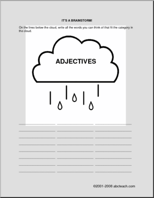 Adjectives Brainstorm Form