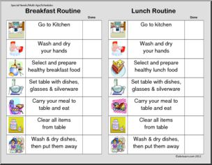 Schedules and Routines: Preparing Breakfast or Lunch