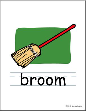 Clip Art: Basic Words: Broom Color (poster)