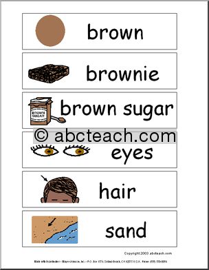 Word Wall: The Color Brown (pictures)
