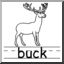 Clip Art: Basic Words: Buck B&W (poster)