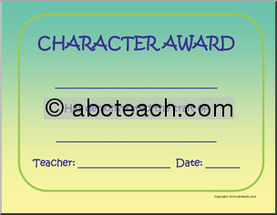 Award: Character Traits