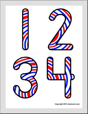 Bulletin Board: Red, White & Blue Numbers