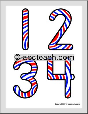Bulletin Board: Red, White & Blue Numbers