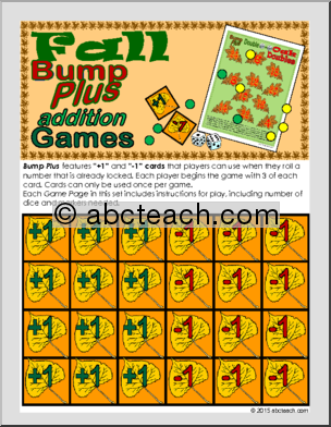 Math Game: Bump Plus: Addition Set – Fall Theme