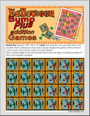 Math Game: Bump Plus: Addition Set – Halloween