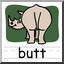 Clip Art: Basic Words: Butt Color (poster)