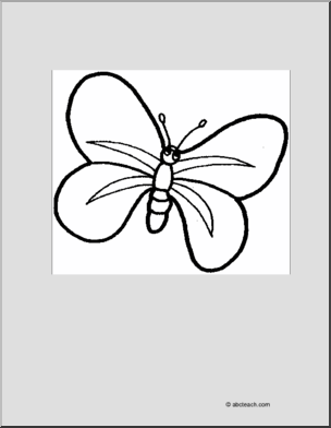 Coloring Page: Cartoon Butterfly (2)