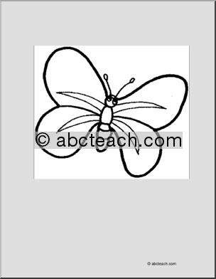 Coloring Page: Cartoon Butterfly (2)