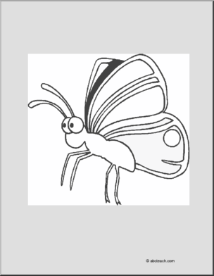 Coloring Page: Cartoon Butterfly