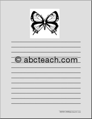 Writing Paper: Butterfly (elementary)