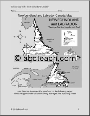 Map Skills: Newfoundland and Labrador, Canada (with map)