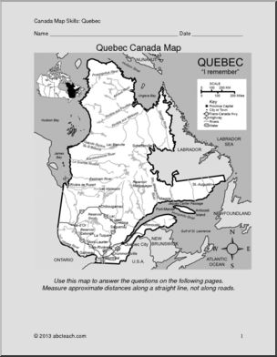 Map Skills: Quebec, Canada (with map)