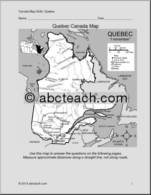 Map Skills: Quebec, Canada (with map)