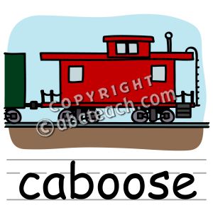 Clip Art: Basic Words: Caboose Color (poster)