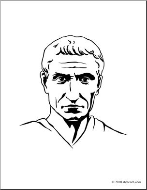 Clip Art: Ancient Rome: Julius Caesar (coloring page)