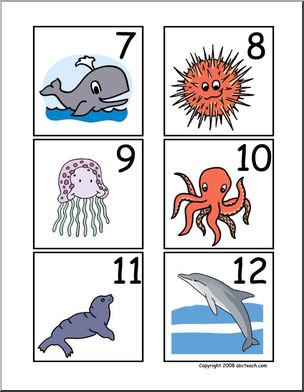 Calendar: Marine Animal Theme ( 1-18)