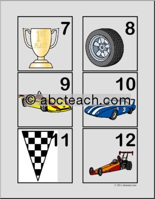 Calendar: Patterned Race Car/Winner’s Circle Theme (days)