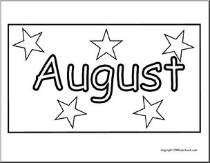 Calendar: Stars header (b/w) Aug. – Dec.