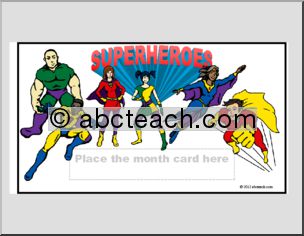 Calendar: Superheroes Theme (Header)