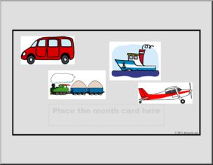 Calendar: Patterned Transportation Theme (Header)