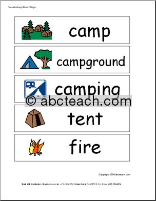 Word Wall: Camp (pictures)