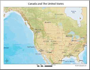 Map: Southern Canada & U.S.A. (color)