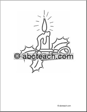 Coloring Page: Christmas – Candle