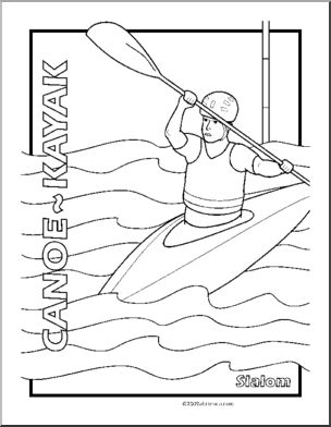 Coloring Page: Sport – Canoe-Kayak Slalom