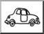 Clip Art: Basic Words: Car (coloring page)