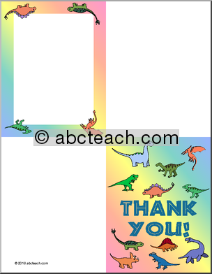 Cute Dinosaur-Themed Thank You Card
