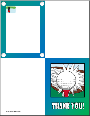 Golf-Themed Thank You Card