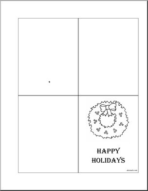 Greeting Card: Happy Holidays (with wreath)