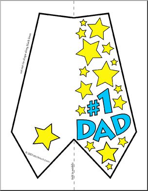 Greeting Card: Number One Dad – star theme (color)